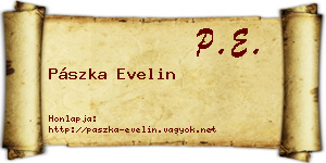 Pászka Evelin névjegykártya